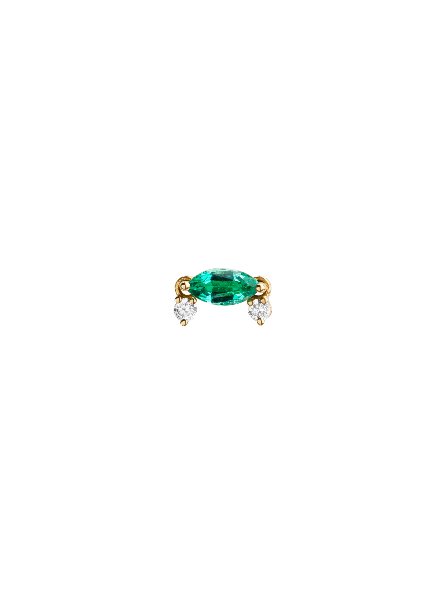 Dancing marquise emerald stud earring